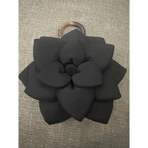 Vintage Mad by Designs 3D Black Flower Handbag